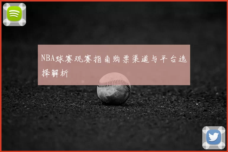 NBA球赛观赛指南购票渠道与平台选择解析