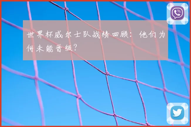世界杯威尔士队战绩回顾:他们为何未能晋级?